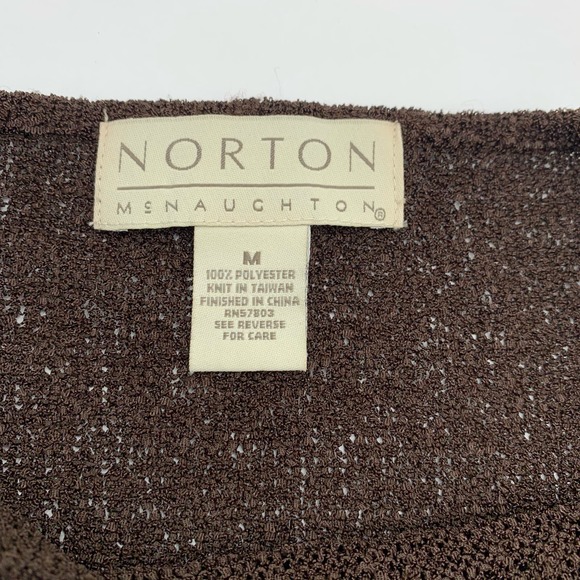 Norton McNaughton Pullover Sweater Boat Neck Stretch Terry Brown Women's Medium - Picture 7 of 7